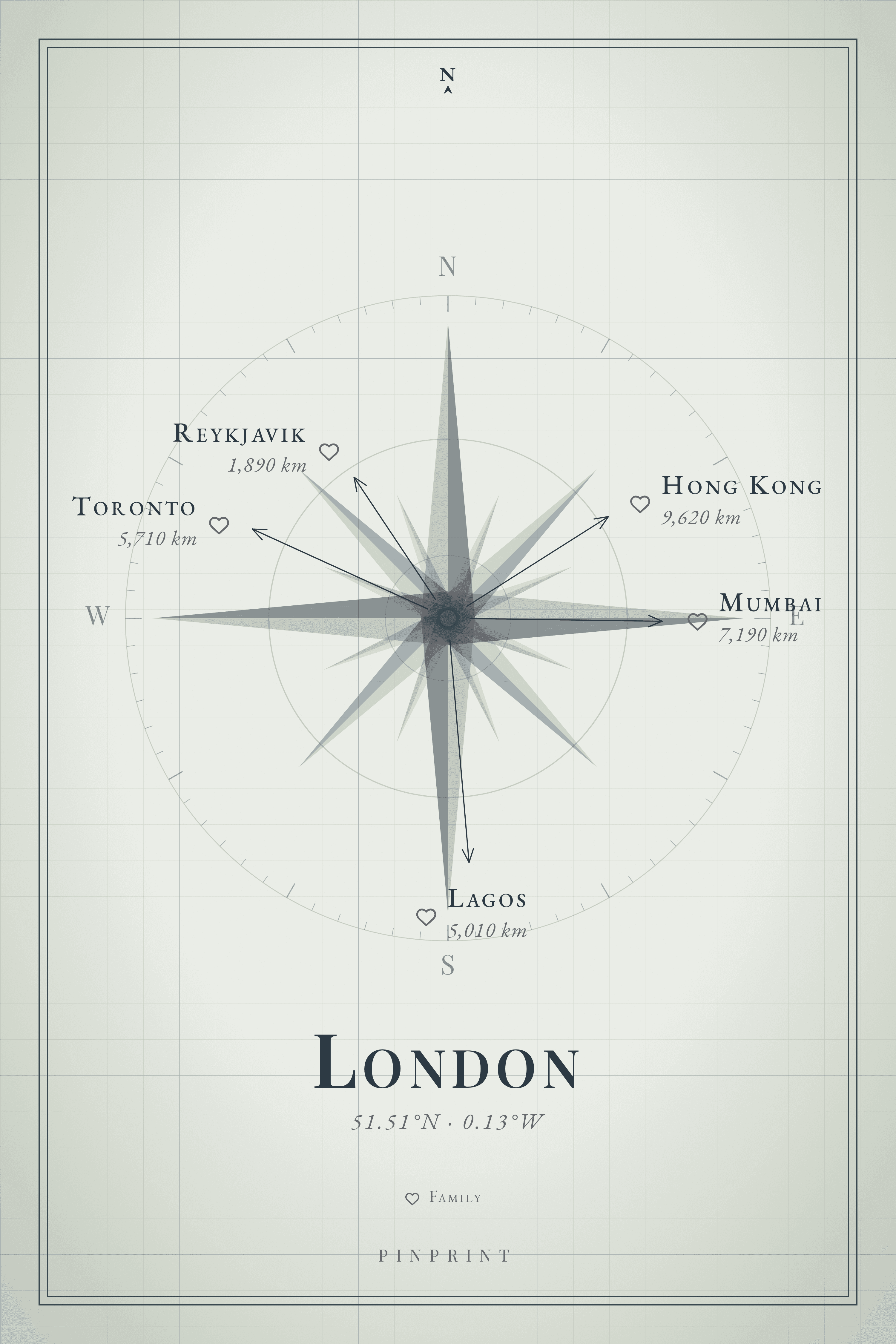 Atlas-style Heartbound Maps centered on London